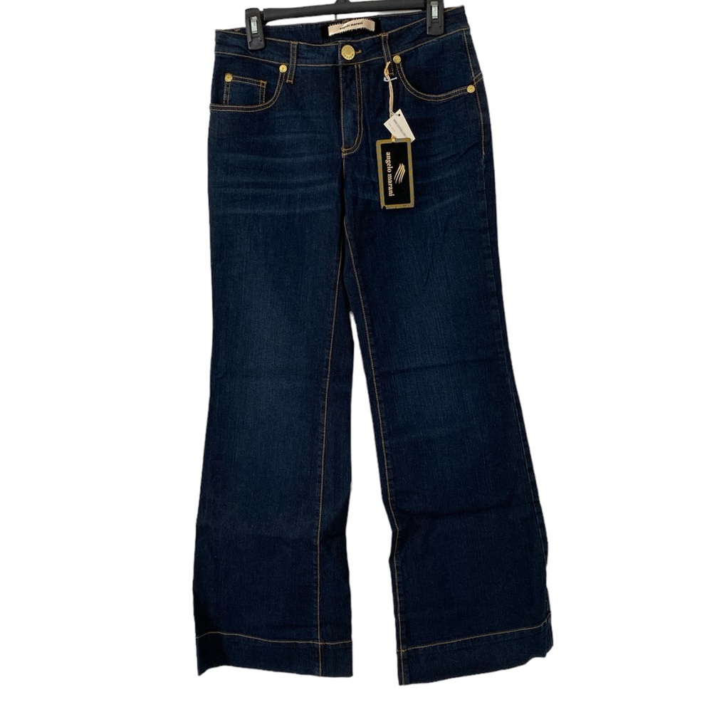 NWT ANGELO MARANI RARE NOS Crystallized Jeans 44 Italian Designer